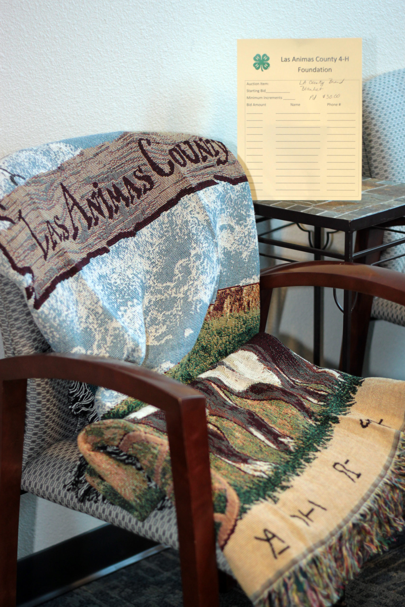 Las Animas County brand blanket - purchased from the Las Animas County Fair 4-H Foundation.